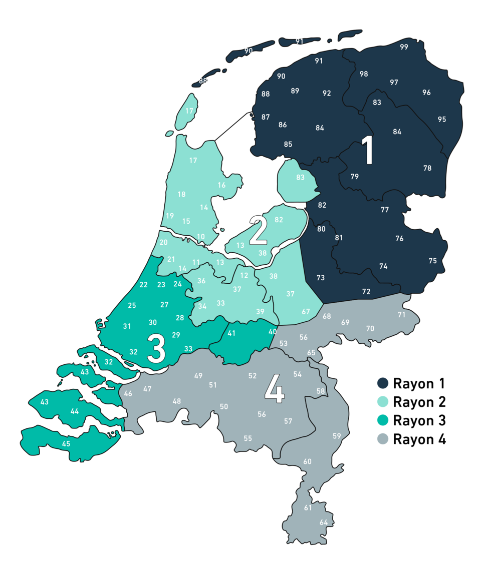 CPG Nederland Rayonindeling