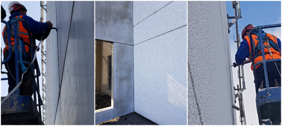 Traitement de joints de façade sur panneaux béton